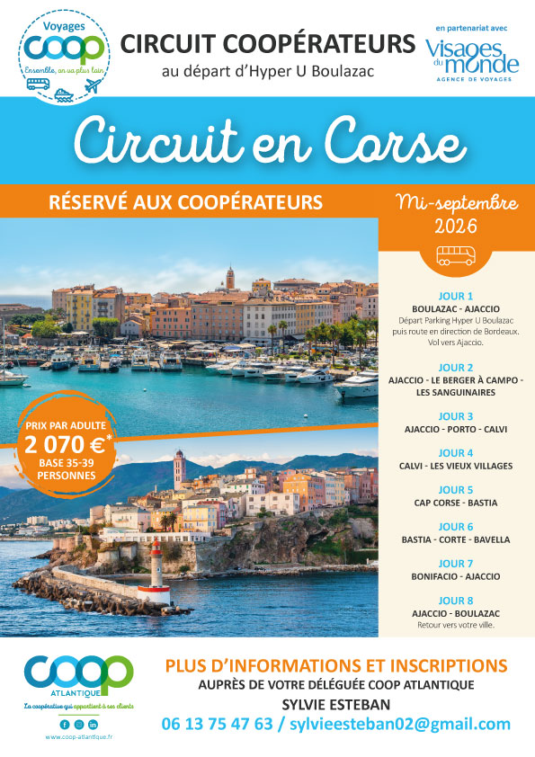 Circuit en Corse - Voyage Coop au départ de Boulazac