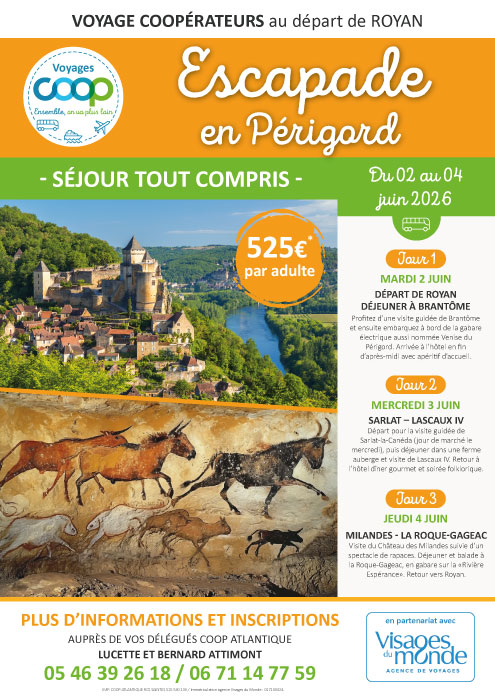 Escapade en Périgord - Voyage Coop au départ de Royan