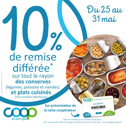 Offres coopérateurs mai 2026 - Conserves de légumes, viandes et poissons