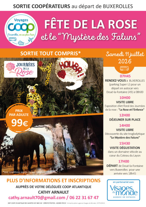 Sortie coopérateurs aux journées de la rose au départ de Buxerolles