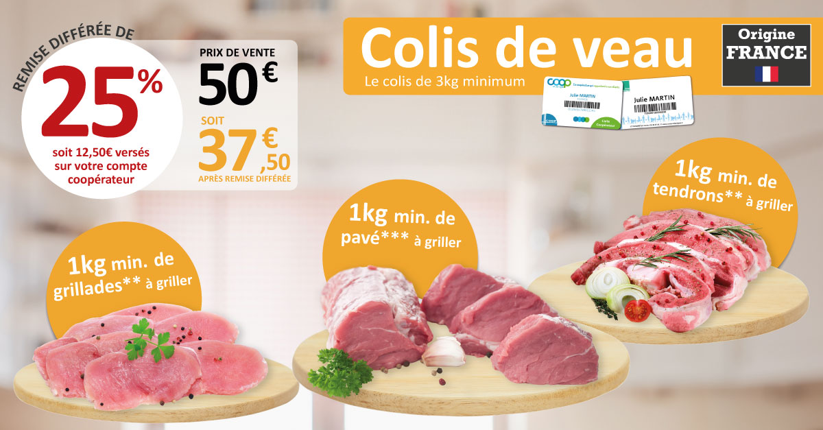 En août, c'est bon le veau avec le colis de viandes préparé — free download