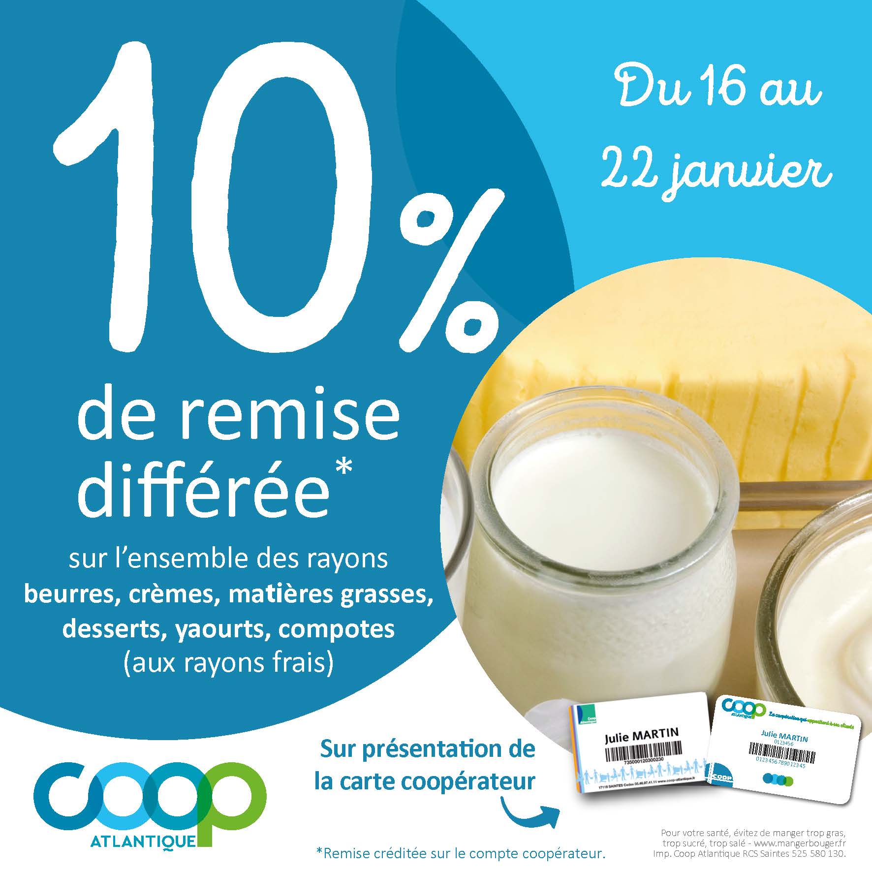 Offre coopérateurs janvier 2023 - cremes lait beurre